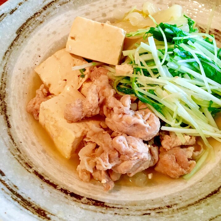 豚しゃぶ肉と豆腐の煮物♩